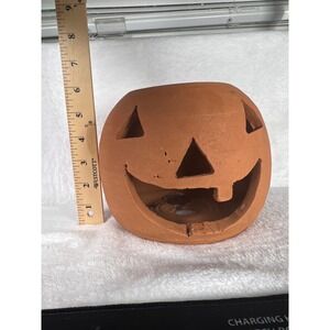 Unbranded Hand Made Jack-O-Lantern Pumpkin Luminary Unisex OS Terracotta Rustic